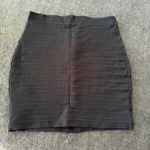 NEW Black Stretch Mini Skirt Sz 10 NWT Express Design Studio Bandage Skirt
